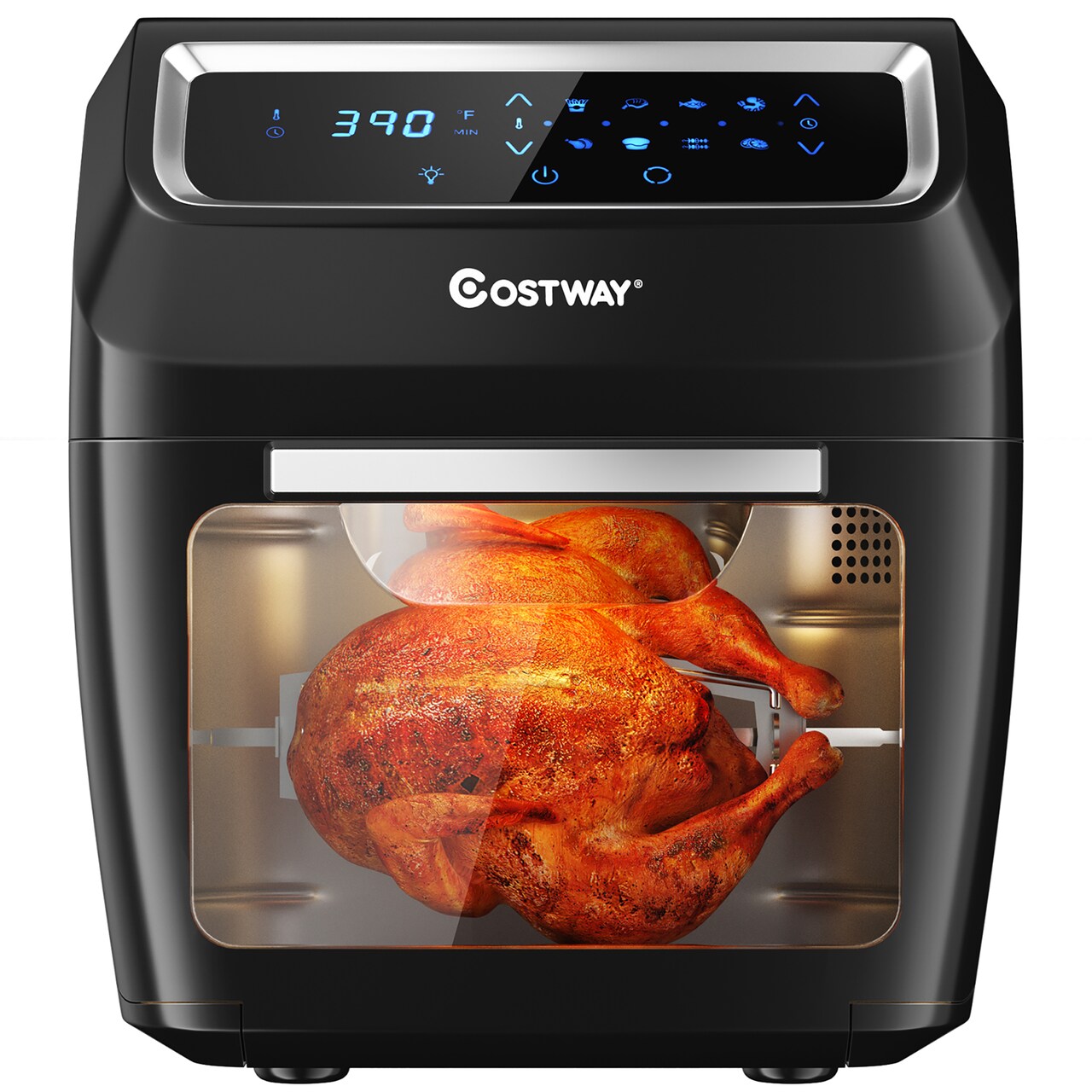 Costway 1700W Electric Air Fryer Oven 8-In-1 Rotisserie Dehydrator w/Accessories Black